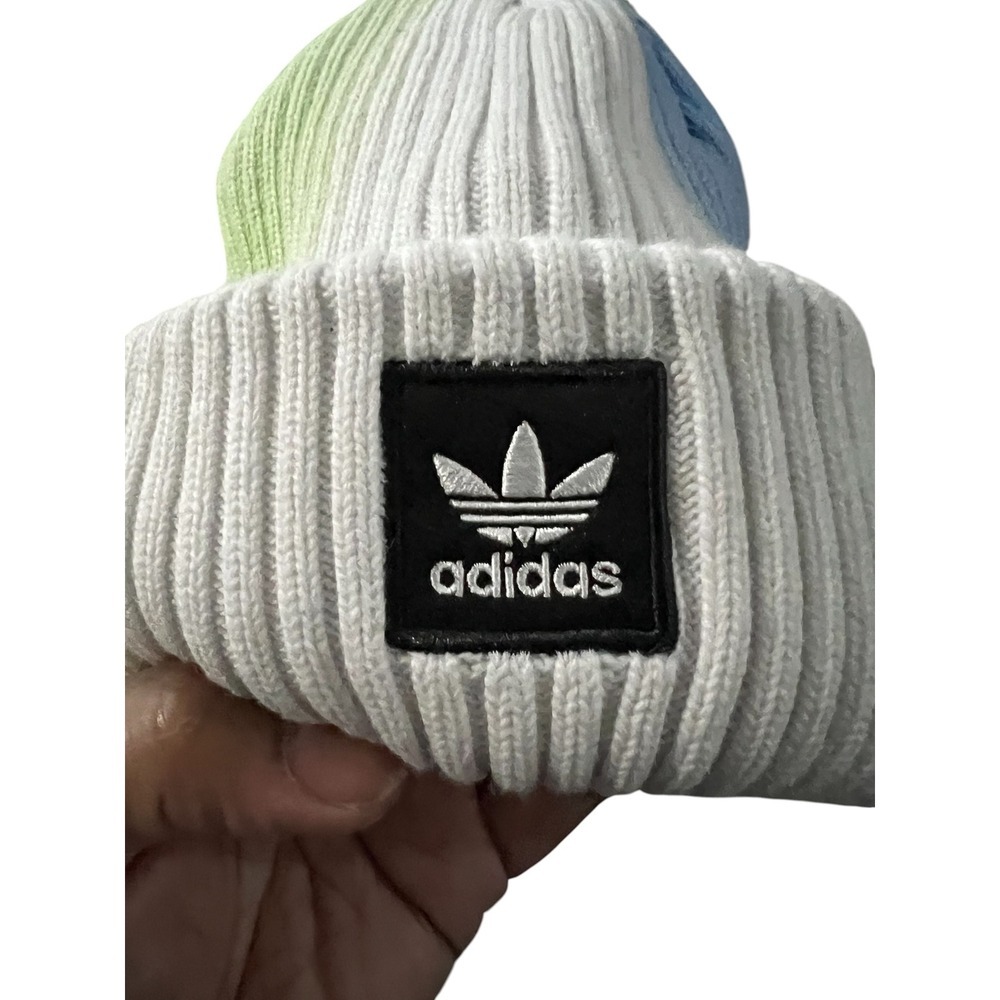 Adidas Originals Beanie sonic ink blue/screaming green -  Ribbed Knit  OSFA - Picture 4 of 5